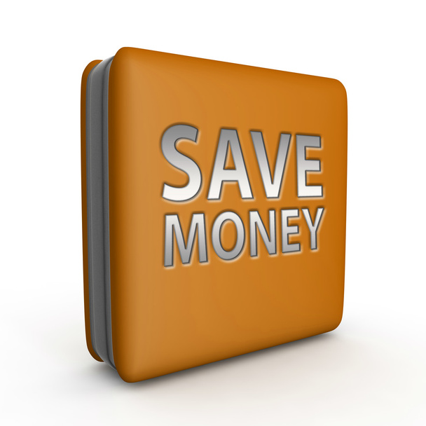 Sparen Sie Geld Quadrat-Symbol auf weißem Hintergrund - Foto, Bild