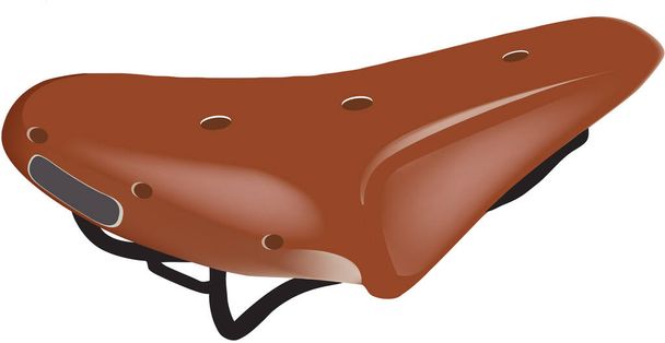 Accessoire de selle cycliste en cuir pour pièces détachées et usure - Vecteur, image
