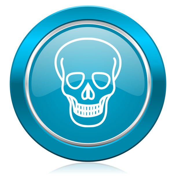 skull blue icon death sign - Fotoğraf, Görsel
