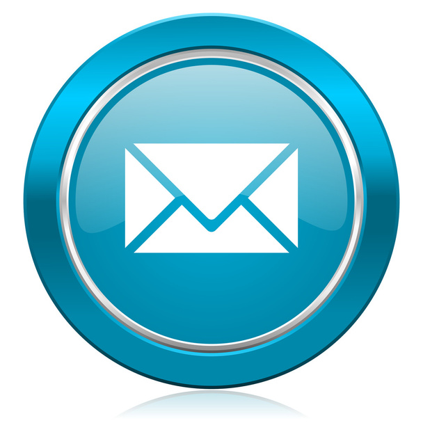 email blue icon post sign - Foto, Imagen