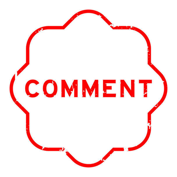 Grunge červená komentář slovo guma razítko na bílém pozadí - Vektor, obrázek
