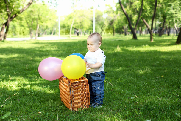 Portrait of a boy in the park - Φωτογραφία, εικόνα