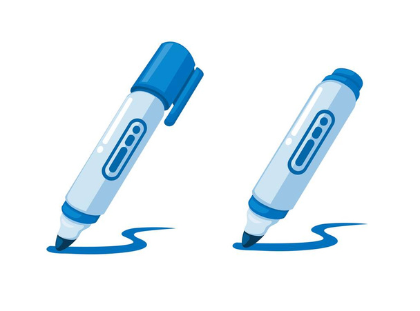 Tüy kalem mürekkebi yazma aracı çizgi film çizim vektörü - Vektör, Görsel