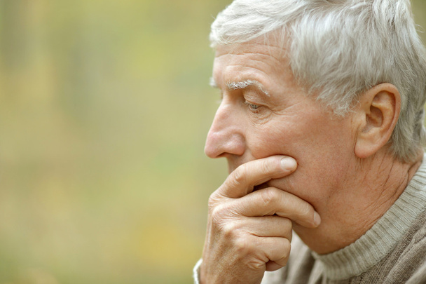 Thoughtful  elderly man - Фото, зображення