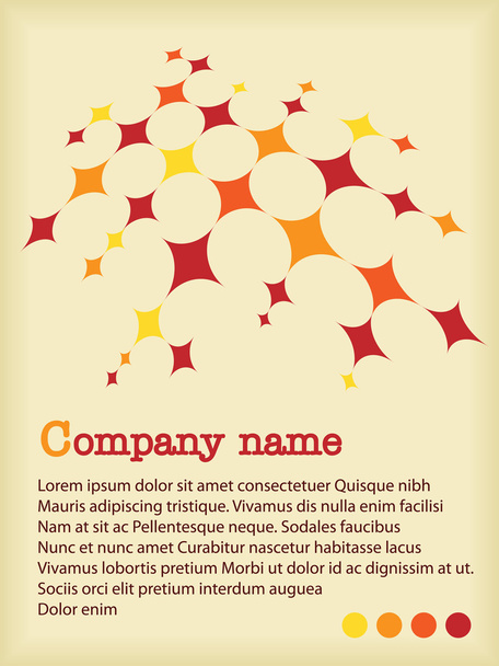 Retro text brochure with red and orange squares - Vector, Image