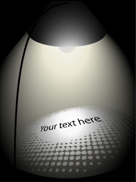 A szöveg szóközzel fényes lámpa - Vektor, kép