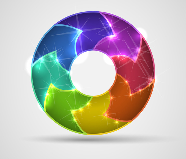 Objeto arco iris abstracto con flechas
 - Vector, Imagen