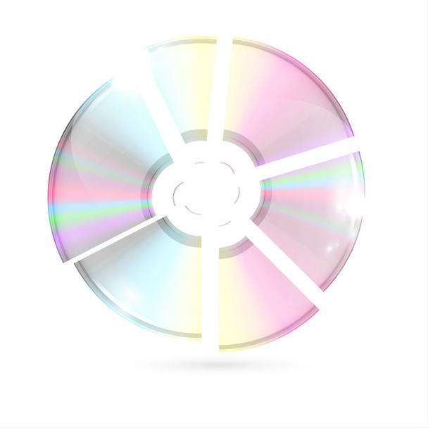Sliced CD DVD - Vector, afbeelding