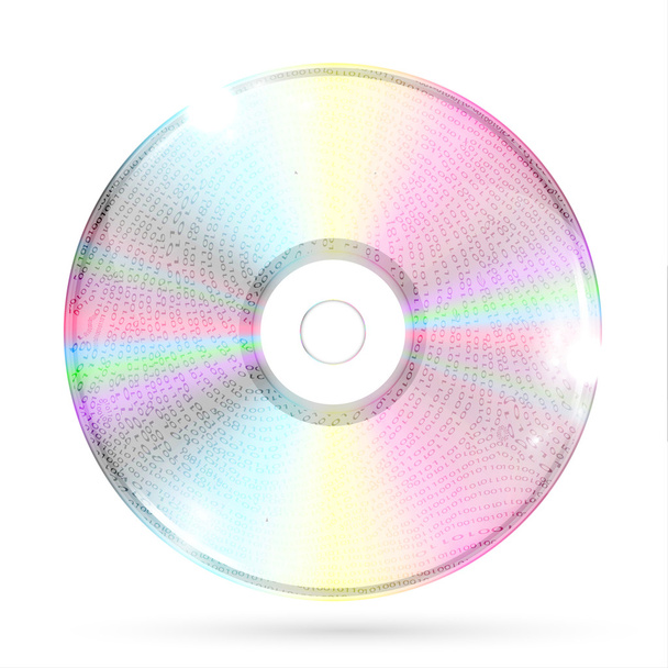 Realistic CD DVD with label - Vektör, Görsel