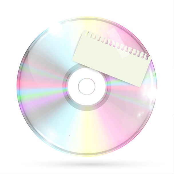 Realistic CD DVD with label - Vector, afbeelding