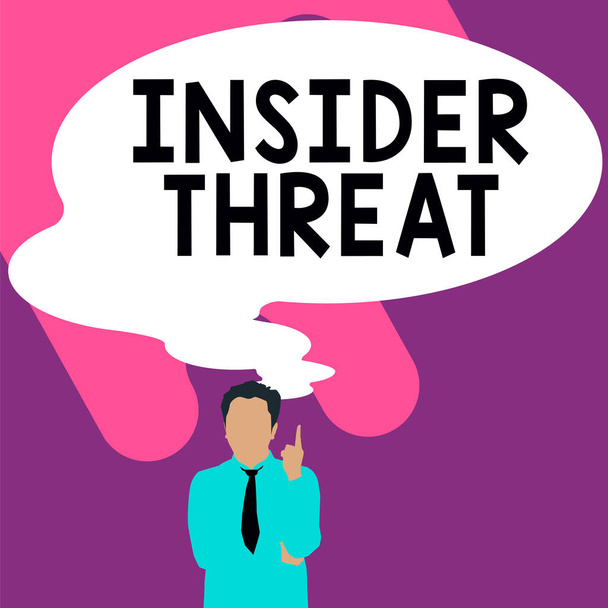 Conceptuele weergave Insider Threat, Conceptuele foto security bedreiging die afkomstig is van binnen de organisatie - Foto, afbeelding