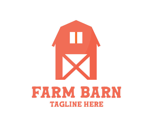 Red barn, Traditional American Farm logo design. Old farm barn, house farmland countryside. Organic products, farm fresh products concept vector design and illustration. - Vector, Image