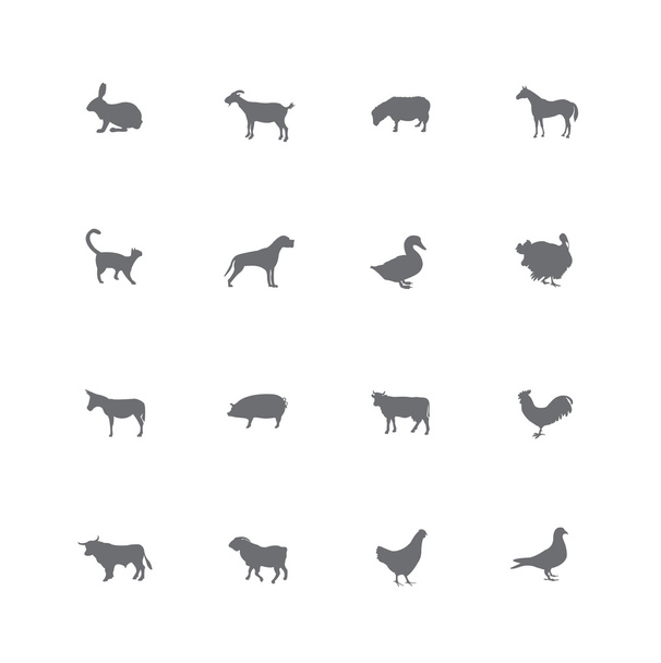 Farm animals icons set. - Vector, Image