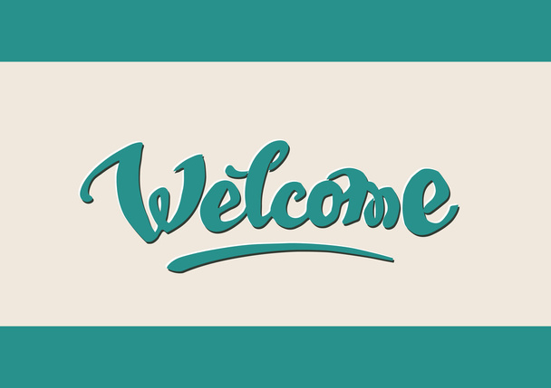 Welcome hand drawn lettering - Vecteur, image