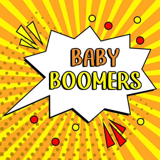 Escribir mostrando texto Baby Boomers, Persona de la idea de negocio que nace en años después de la Segunda Guerra Mundial - Foto, Imagen