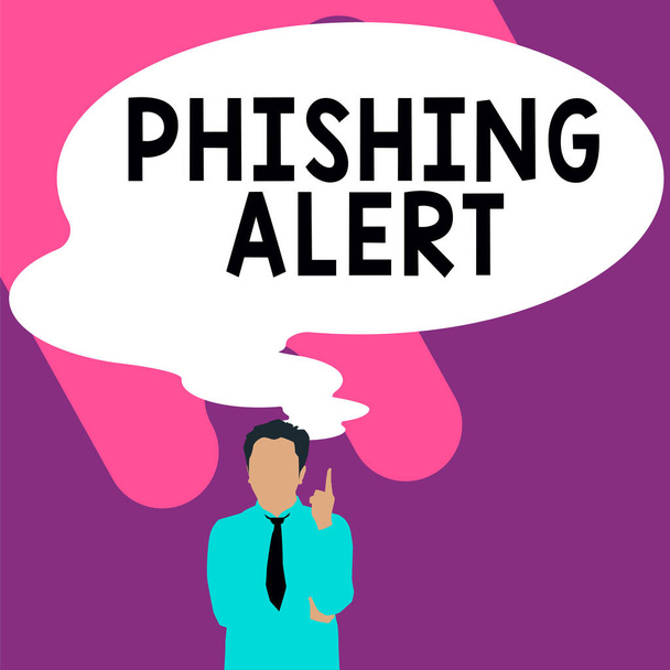 Handschriftlicher Phishing-Alarm, Unternehmensübersicht über betrügerische Versuche, an sensible Informationen zu gelangen - Foto, Bild