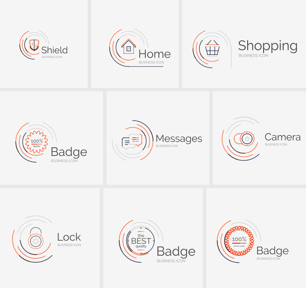 Коллекция логотипов тонкой линии
 - Вектор,изображение