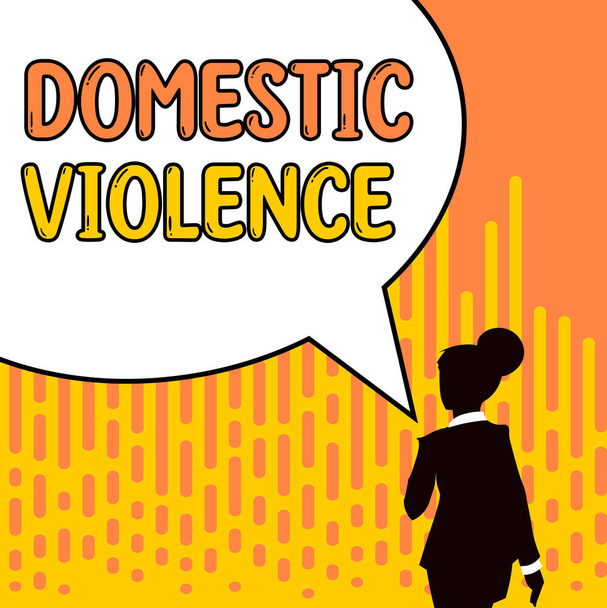 Ispirazione che mostra segni di violenza domestica, concetto che significa comportamento violento o abusivo diretto da un membro della famiglia o della famiglia - Foto, immagini