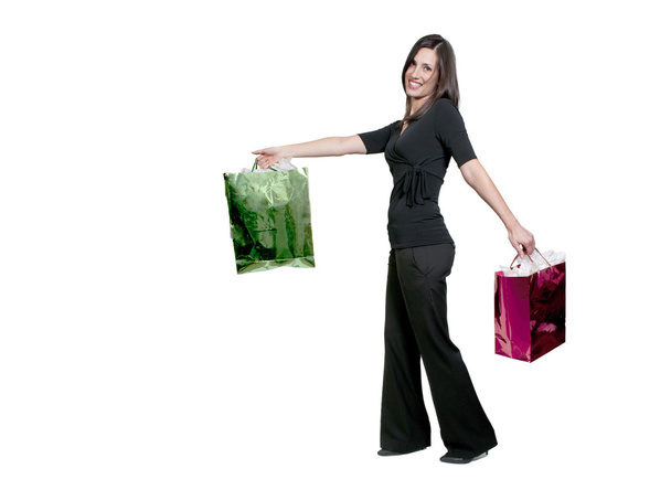 Vrouw boodschappentassen - Foto, afbeelding