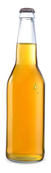 Transparent bottle with a light beer - Вектор, зображення