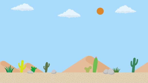 desert and cactus illustration background. fast moving images - Materiał filmowy, wideo