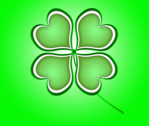trevo de quatro folhas em verde feito de corações
 - Foto, Imagem