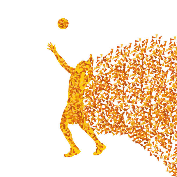 Miesten lentopallo pelaaja siluetti vektori tausta käsite
 - Vektori, kuva