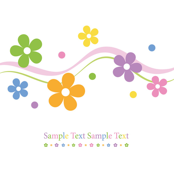 Colorful flowery greeting card - Vector, Image