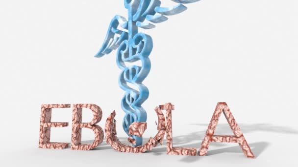 Simbolo della medicina travolge il virus ebola e lo distrugge - Záběry, video