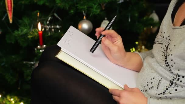 Kobiety zaczynają pisać list do Santa - Materiał filmowy, wideo