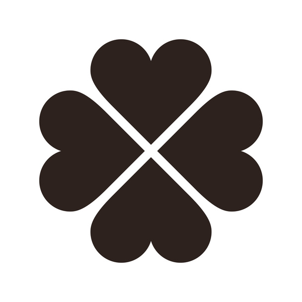 Kleeblatt mit vier Blättern. Schutzpatron-Symbol - Vektor, Bild