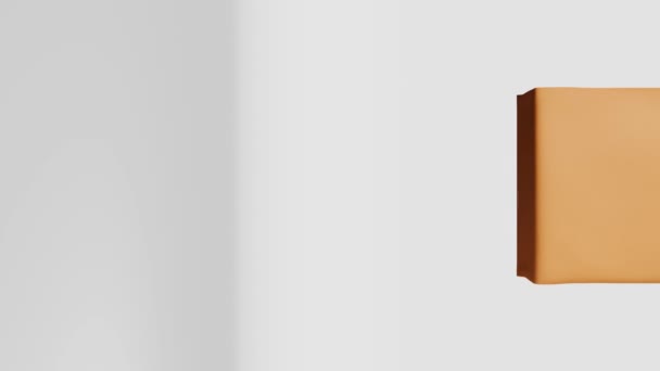 Brown pouch bag coffee bean branding vertical 3D animation. Merchandise standing box bottom pack design. Blank food snack product kraft paper package template Shop delivery sale discount demonstration - Felvétel, videó