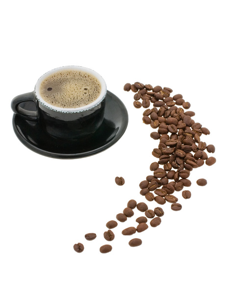 Cup met koffie en graan - Foto, afbeelding