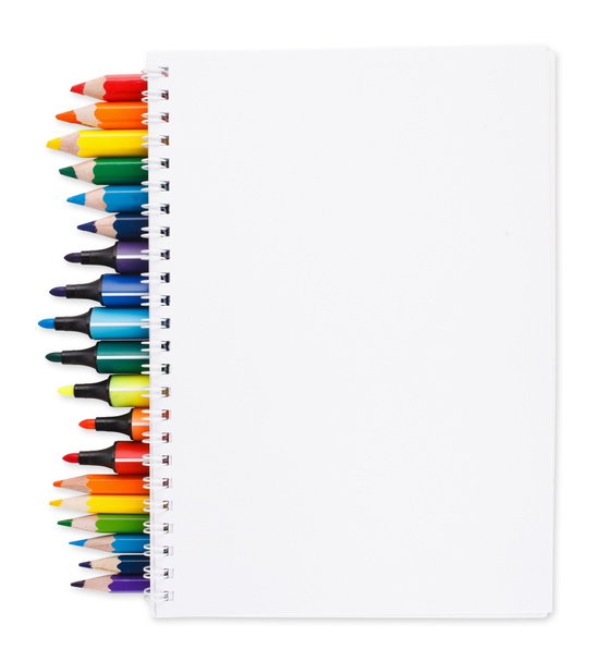 Notebook with school stationary objects - Photo, Image