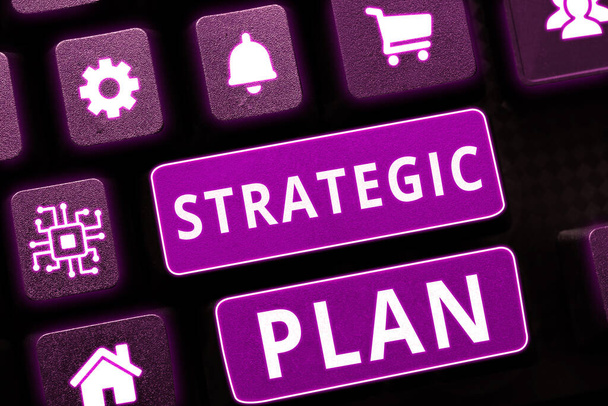 Scrivere il testo Piano Strategico, Concetto significato Un processo di definizione della strategia e di prendere decisioni - Foto, immagini