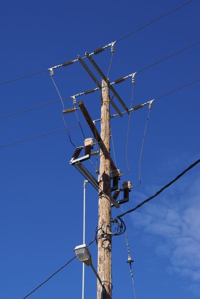 Utility pole. old electric pole. old electrical pole - Photo, Image