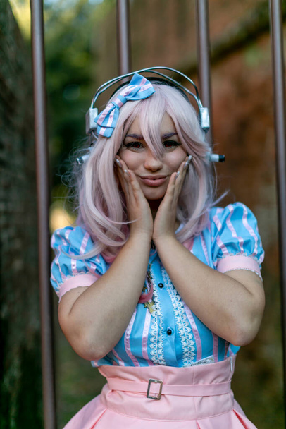 Lucca, Italy - 2018 10 31 : Lucca Comics free cosplay event around city anime manga girl. High quality photo - Fotografie, Obrázek