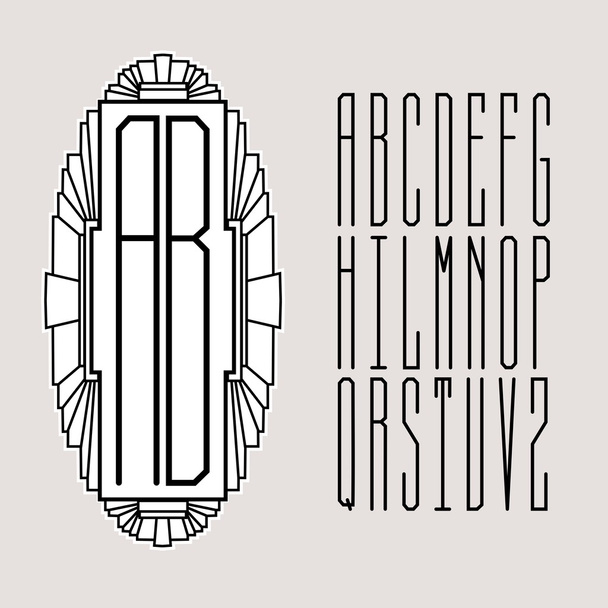 Stylish monogram in Art Nouveau style - Vector, Image