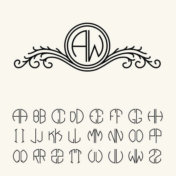 Jeu de lettres types pour monogrammes
 - Vecteur, image