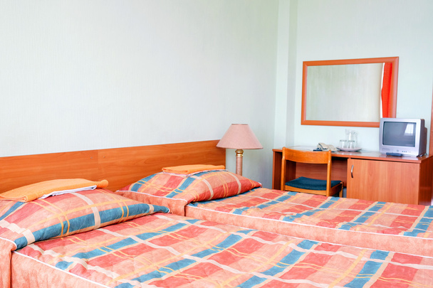 Interior of a motel bedroom - Φωτογραφία, εικόνα
