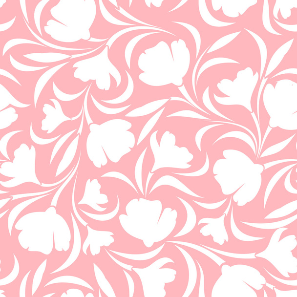 花のピンクと白のシームレスなパターン。ベクトル図. - ベクター画像