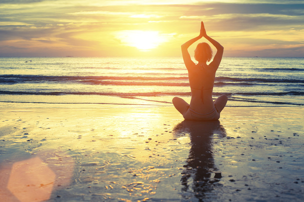 Yoga woman meditating - Photo, Image