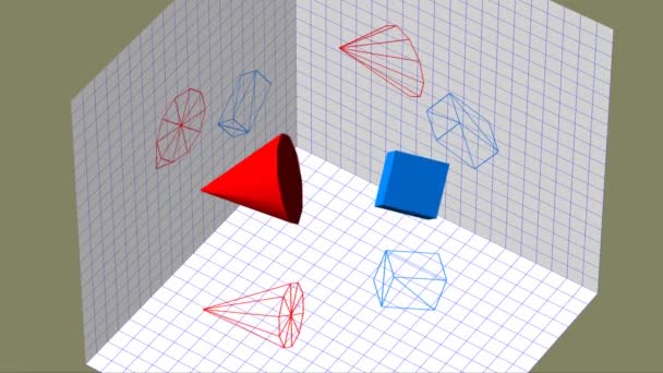 Géométrie descriptive Projection 3D vidéo en boucle transparente
 - Séquence, vidéo