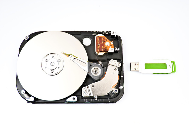 Hard drive and usb stick - Photo, Image