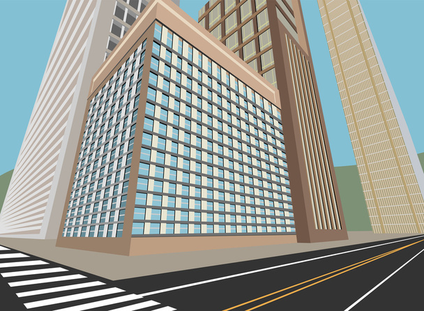 Road and city scene - Vector, Image