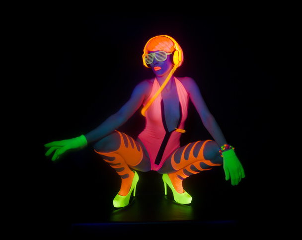 Sexy bailarina de neón uv brillo
 - Foto, imagen