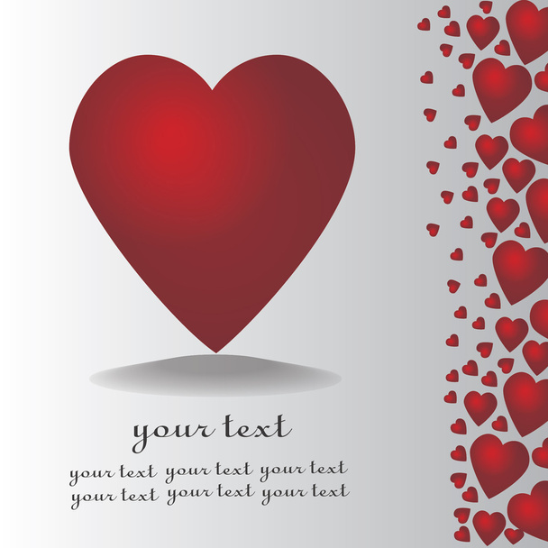 Card for text with  hearts. - Vektori, kuva
