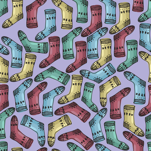 Pattern with socks. - Vector, Image