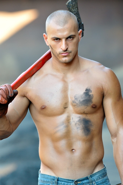 athletic young man outdoor working - Foto, Imagem