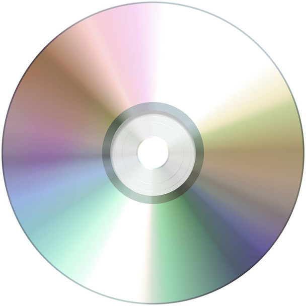 Isolated retro compact disc (CDs), digital video discs (DVD) or CD-ROM. Vintage 90s and 2000s computer technology, music or film media concept graphic or background. 3D illustration - Photo, Image